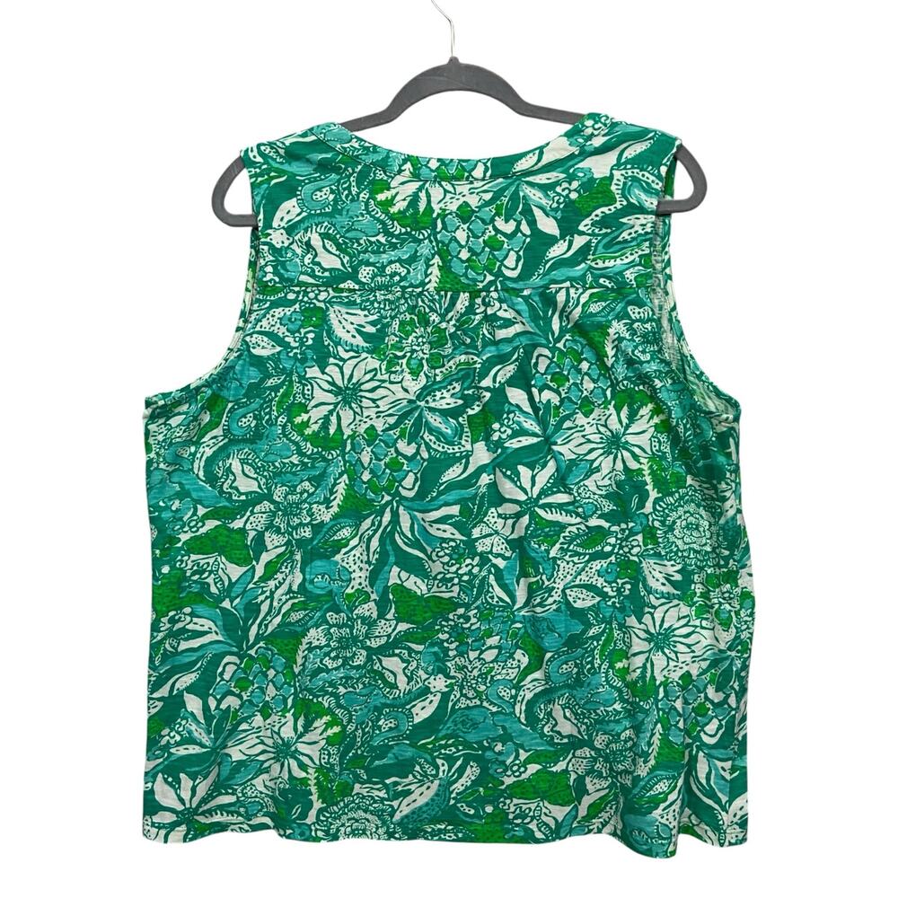 Lilly Pulitzer Sleeveless Cotton Top Green Size XXL - Picture 2 of 7